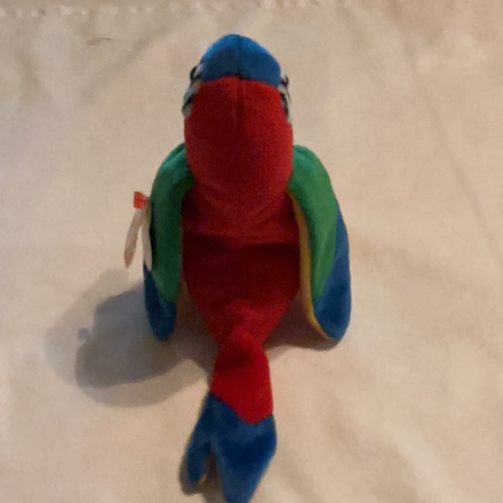 Ty Retired Beanie Baby Jabber Multicolor Parrot Plush - Rare & Collectible - Picture 2 of 10